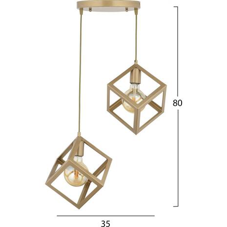 ΦΩΤΙΣΤΙΚΟ ΟΡΟΦΗΣ 2ΦΩΤΟ ΜΕΤΑΛΛΙΚΟ ΧΡΥΣΟ HM7420.02 35x80Υ εκ.