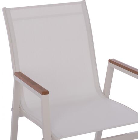 ΠΟΛΥΘΡΟΝΑ ΑΛΟΥΜΙΝΙΟΥ SHYLA HM5697.13 ΛΕΥΚΗ ΜΕ TEXTILENE & POLYWOOD 53x67x87 εκ.