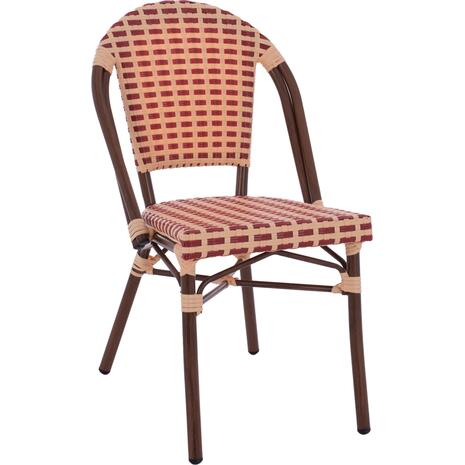 ΚΑΡΕΚΛΑ ΑΛΟΥΜΙΝΙΟΥ BAMBOO LOOK ΣΕ ΜΠΕΖ ΚΑΙ ΚΟΚΚΙΝΟ HM5817.01 42x60x85Υ εκ.
