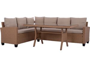 ΣΕΤ ΣΑΛΟΝΙ ΓΩΝΙΑ ΜΕ ΚΑΦΕ WICKER HM5756.02