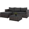 ΣΑΛΟΝΙ WICKER ΧΡΩΜΑ ΓΚΡΙ ΜΕ ΜΑΞΙΛΑΡΙΑ HM5816.01
