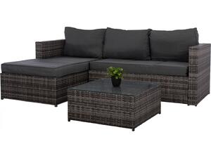 ΣΑΛΟΝΙ WICKER ΧΡΩΜΑ ΓΚΡΙ ΜΕ ΜΑΞΙΛΑΡΙΑ HM5816.01