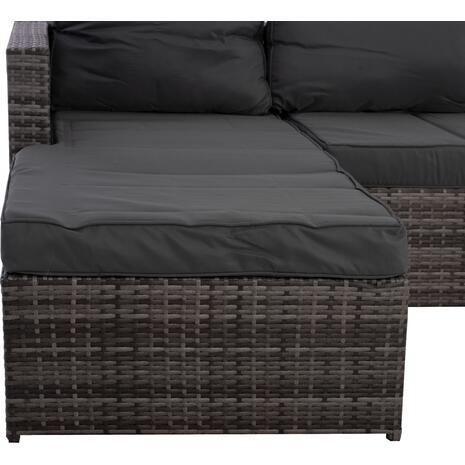ΣΑΛΟΝΙ WICKER ΧΡΩΜΑ ΓΚΡΙ ΜΕ ΜΑΞΙΛΑΡΙΑ HM5816.01
