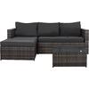 ΣΑΛΟΝΙ WICKER ΧΡΩΜΑ ΓΚΡΙ ΜΕ ΜΑΞΙΛΑΡΙΑ HM5816.01