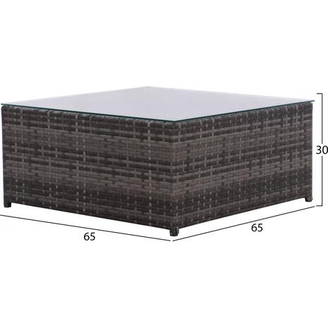 ΣΑΛΟΝΙ WICKER ΧΡΩΜΑ ΓΚΡΙ ΜΕ ΜΑΞΙΛΑΡΙΑ HM5816.01