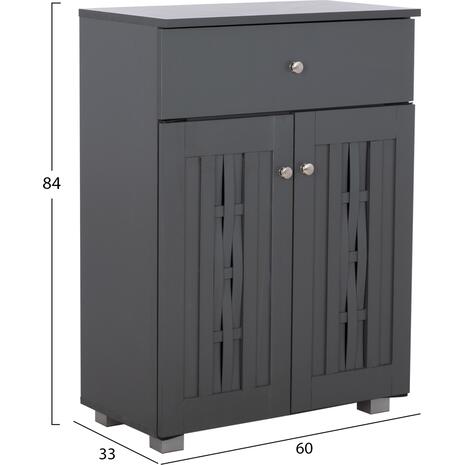 ΠΑΠΟΥΤΣΟΘΗΚΗ-ΝΤΟΥΛΑΠΙ IANTHA ΞΥΛΙΝΗ ΓΚΡΙ HM2231.10 60X33X84εκ.
