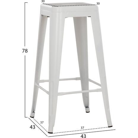 ΣΚΑΜΠΟ BAR ΜΕΤΑΛΛΙΚΟ MELITA ΣΕ ΛΕΥΚΟ ΜΑΤ HM8642.21 43x43x78 εκ.