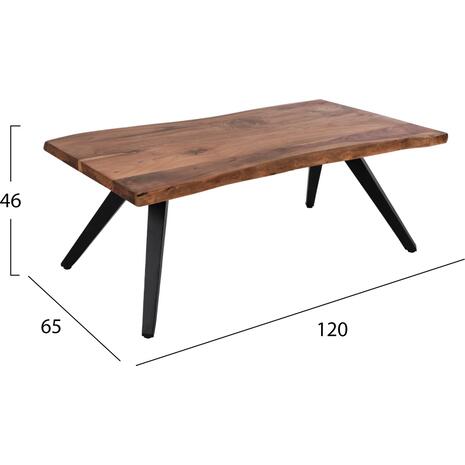 ΤΡΑΠΕΖΙ ΣΑΛΟΝΙΟΥ JOSINA ΜΑΣΙΦ ΞΥΛΟ ΑΚΑΚΙΑΣ 120x65x46Yεκ. HM8365.11