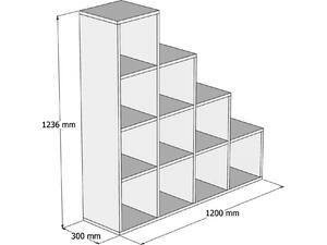 ΒΙΒΛΙΟΘΗΚΗ ΜΕΛΑΜΙΝΗΣ SCALE ΛΕΥΚΗ 120x30x123,6Yεκ.HM9238.01