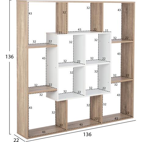 ΒΙΒΛΙΟΘΗΚΗ BRODY HM8771.01 136X22X136 ΛΕΥΚΟ