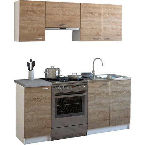 ΣΥΝΘΕΣΗ ΚΟΥΖΙΝΑΣ MAURICE ΜΕΛΑΜΙΝΗ SONAMA-ΛΕΥΚΟ HM2441 180x29,2-46εκ.