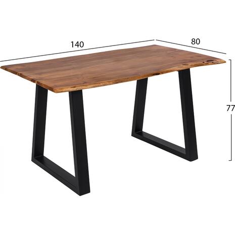 ΤΡΑΠΕΖΙ ΤΡΑΠΕΖΑΡΙΑΣ MONTANA SLIM HM8163.11 ΞΥΛΟ ΑΚΑΚΙΑΣ ΣΕ ΦΥΣΙΚΟ 140x80x77Υ