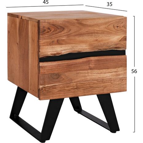 ΚΟΜΟΔΙΝΟ ALICIA HM8360.11 ΑΠΟ ΜΑΣΙΦ ΞΥΛΟ ΑΚΑΚΙΑΣ 45x35x56Yεκ.