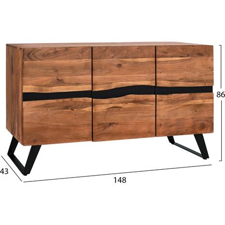 ΜΠΟΥΦΕΣ ALICIA ΑΠΟ ΜΑΣΙΦ ΞΥΛΟ ΑΚΑΚΙΑΣ ΦΥΣΙΚΟ HM8173.11 148x43x86Υ εκ.