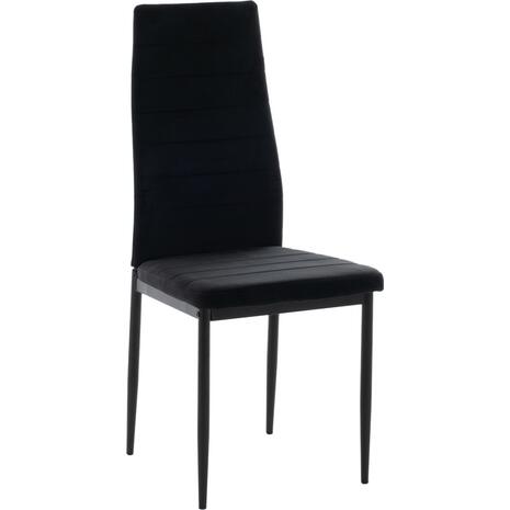 ΚΑΡΕΚΛΑ ΜΕΤΑΛΛΙΚΗ LADY HM0037.34 ΜΑΥΡΟ ΒΕΛΟΥΔΟ ME ΜΕΤΑΛΛΙΚΟ ΣΚΕΛΕΤΟ K/D (σετ 4 τεμαχίων) (Μαύρο)