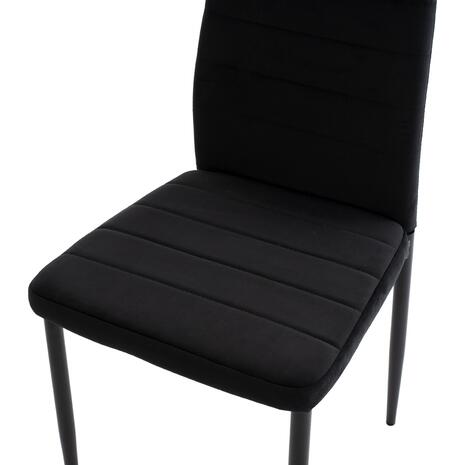 ΚΑΡΕΚΛΑ ΜΕΤΑΛΛΙΚΗ LADY HM0037.34 ΜΑΥΡΟ ΒΕΛΟΥΔΟ ME ΜΕΤΑΛΛΙΚΟ ΣΚΕΛΕΤΟ K/D (σετ 4 τεμαχίων) (Μαύρο)