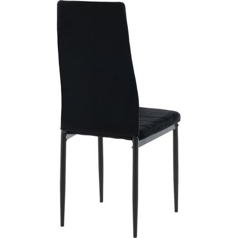 ΚΑΡΕΚΛΑ ΜΕΤΑΛΛΙΚΗ LADY HM0037.34 ΜΑΥΡΟ ΒΕΛΟΥΔΟ ME ΜΕΤΑΛΛΙΚΟ ΣΚΕΛΕΤΟ K/D (σετ 4 τεμαχίων) (Μαύρο)