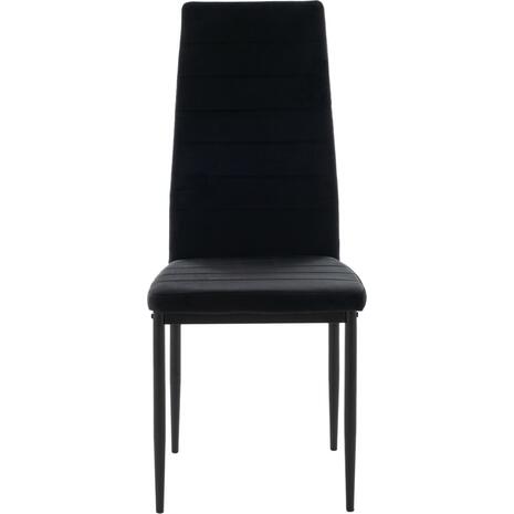 ΚΑΡΕΚΛΑ ΜΕΤΑΛΛΙΚΗ LADY HM0037.34 ΜΑΥΡΟ ΒΕΛΟΥΔΟ ME ΜΕΤΑΛΛΙΚΟ ΣΚΕΛΕΤΟ K/D (σετ 4 τεμαχίων) (Μαύρο)