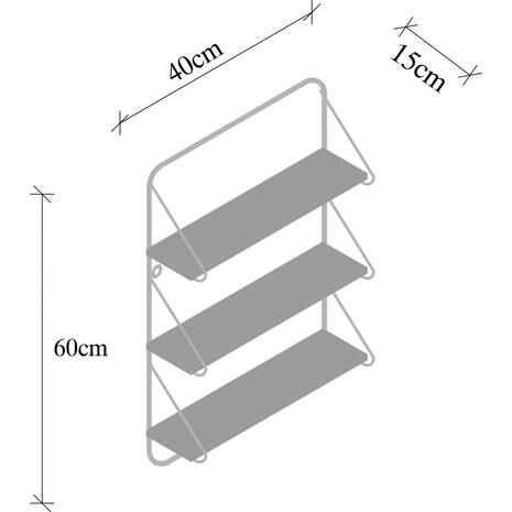 ΡΑΦΙΕΡΑ ΤΟΙΧΟΥ KERSTIN ΑΠΟ ΜΑΣΙΦ ΞΥΛΟ ΕΛΑΤΟΥ ΜΕ ΜΑΥΡΟ ΜΕΤΑΛΛΙΚΟ ΣΚΕΛΕΤΟ HM9115.01 40x15x60Υεκ.