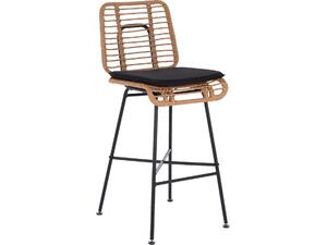 ΣΚΑΜΠΟ ΜΕΤΑΛΛΙΚΟ EDDIE ΜΕ ΜΑΞΙΛΑΡΙ HM5708 ΜΕ WICKER ΜΠΕΖ 45Χ46.5Χ115Υ εκ.