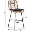 ΣΚΑΜΠΟ ΜΕΤΑΛΛΙΚΟ EDDIE ΜΕ ΜΑΞΙΛΑΡΙ HM5708 ΜΕ WICKER ΜΠΕΖ 45Χ46.5Χ115Υ εκ.