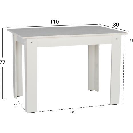 ΤΡΑΠΕΖΙ ΚΟΥΖΙΝΑΣ 110x80x77Υεκ. ΛΕΥΚΟ HM2428.03