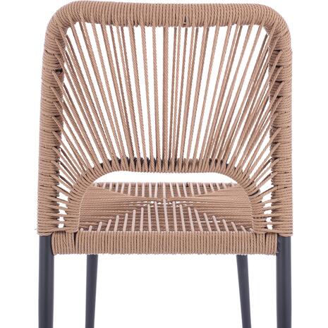 ΚΑΡΕΚΛΑ ΑΛΟΥΜΙΝΙΟΥ ΓΚΡΙ ΜΕ P.E.TWIST RATTAN ΜΠΕΖ HM5770.02 45x63x82Υ εκ.