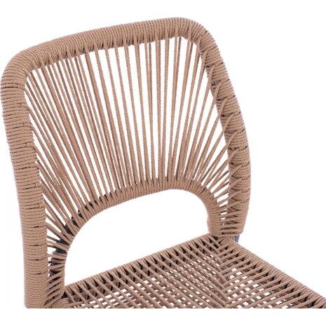 ΚΑΡΕΚΛΑ ΑΛΟΥΜΙΝΙΟΥ ΓΚΡΙ ΜΕ P.E.TWIST RATTAN ΜΠΕΖ HM5770.02 45x63x82Υ εκ.