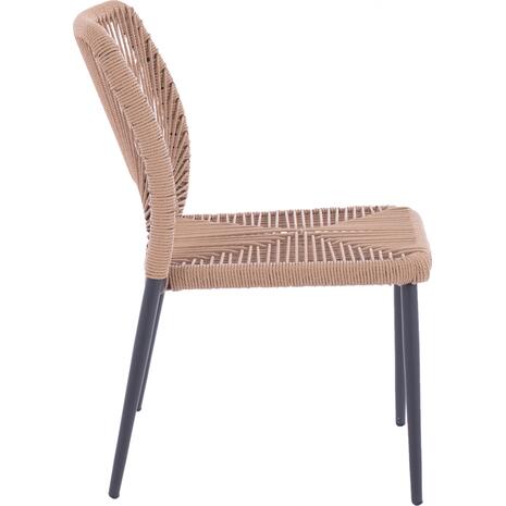 ΚΑΡΕΚΛΑ ΑΛΟΥΜΙΝΙΟΥ ΓΚΡΙ ΜΕ P.E.TWIST RATTAN ΜΠΕΖ HM5770.02 45x63x82Υ εκ.