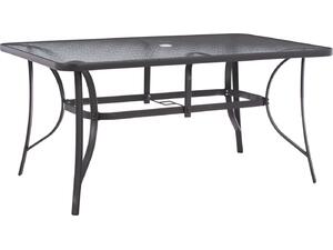 ΤΡΑΠΕΖΙ BRUNO 150X90Χ75Υεκ. ΜΕΤΑΛΛΙΚΟ ΟΡΘΟΓΩΝΙΟ ΓΚΡΙ ΜΕ ΤΡΥΠΑ ΟΜΠΡΕΛΑΣ Φ38  HM5145.11
