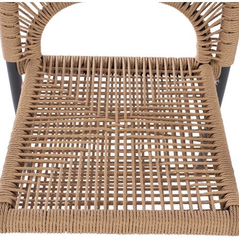 ΠΟΛΥΘΡΟΝΑ ΑΛΟΥΜΙΝΙΟΥ NOJO HM5771.02 ΓΚΡΙ ΜΕ P.E.TWIST RATTAN ΜΠΕΖ 55x63x82Y εκ.