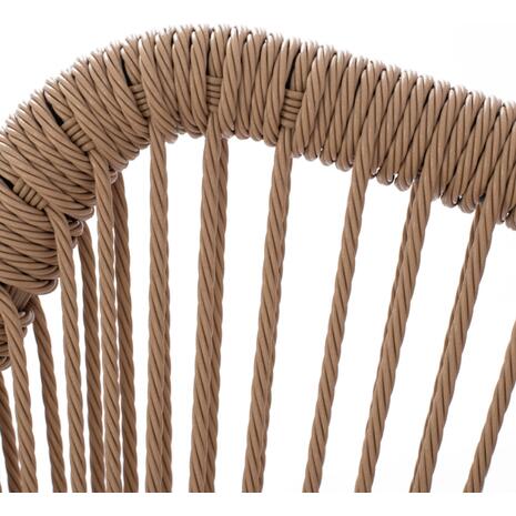 ΠΟΛΥΘΡΟΝΑ ΑΛΟΥΜΙΝΙΟΥ NOJO HM5771.02 ΓΚΡΙ ΜΕ P.E.TWIST RATTAN ΜΠΕΖ 55x63x82Y εκ.