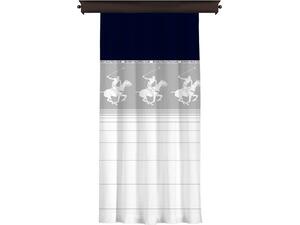 ΚΟΥΡΤΙΝΑ ΜΕ ΤΡΕΣΑ BEVERLY HILLS POLO CLUB HM12003 ΜΠΛΕ ΛΕΥΚΟ ΓΚΡΙ 140x260 εκ. 176BHP8824