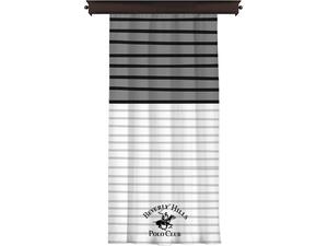 ΚΟΥΡΤΙΝΑ ΜΕ ΤΡΕΣΑ BEVERLY HILLS POLO CLUB HM12001 ΜΑΥΡΟ ΛΕΥΚΟ ΓΚΡΙ 140x260 εκ. 176BHP8804