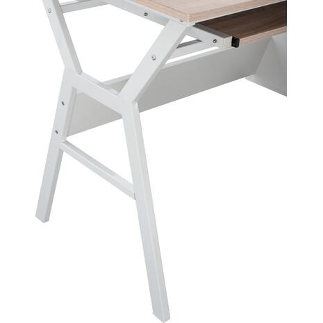 ΓΡΑΦΕΙΟ VITINO HM2130.01 ΜΕΛΑΜΙΝΗ-ΜΕΤΑΛΛΟ ΣΕ SONAMA-ΛΕΥΚΟ 120X60X76εκ.