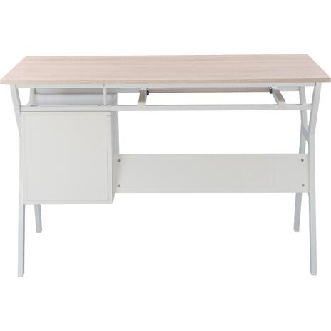 ΓΡΑΦΕΙΟ VITINO HM2130.01 ΜΕΛΑΜΙΝΗ-ΜΕΤΑΛΛΟ ΣΕ SONAMA-ΛΕΥΚΟ 120X60X76εκ.