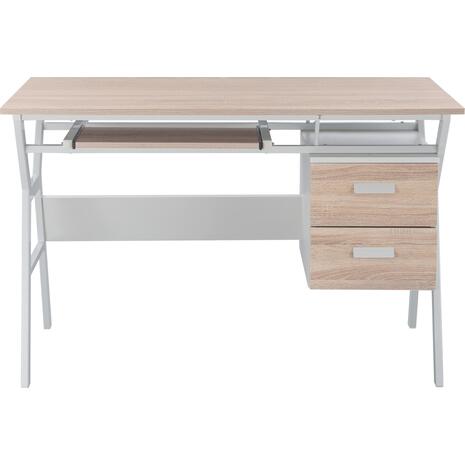 ΓΡΑΦΕΙΟ VITINO HM2130.01 ΜΕΛΑΜΙΝΗ-ΜΕΤΑΛΛΟ ΣΕ SONAMA-ΛΕΥΚΟ 120X60X76εκ.