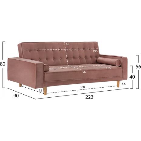 ΚΑΝΑΠΕΣ ΚΡΕΒΑΤΙ SALVADOR HM3150.12 ΒΕΛΟΥΔΟ ΣΑΠΙΟ ΜΗΛΟ  223X90X80Y εκ.