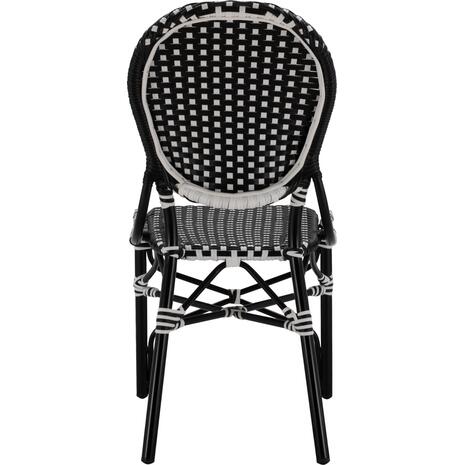 ΚΑΡΕΚΛΑ ΑΛΟΥΜΙΝΙΟΥ BAMBOO LOOK ΜΕ WICKER ΜΑΥΡΟ ΛΕΥΚΟ HM5792.02 46x60x96 εκ.