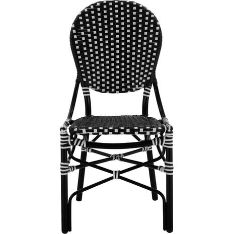 ΚΑΡΕΚΛΑ ΑΛΟΥΜΙΝΙΟΥ BAMBOO LOOK ΜΕ WICKER ΜΑΥΡΟ ΛΕΥΚΟ HM5792.02 46x60x96 εκ.