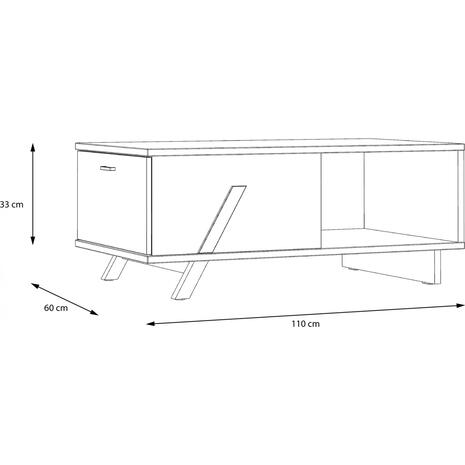 ΤΡΑΠΕΖΙ ΣΑΛΟΝΙΟΥ OTTO HM8815 ΣΤΑΧΤΙ ΜΑΥΡΟ 110x60x33 εκ.