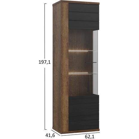 ΒΙΤΡΙΝΑ ΜΕΛΑΜΙΝΗΣ RYKER HM8855 ΚΑΡΥΔΙ ΓΚΡΙ 62,1x41,6x197,1 εκ.