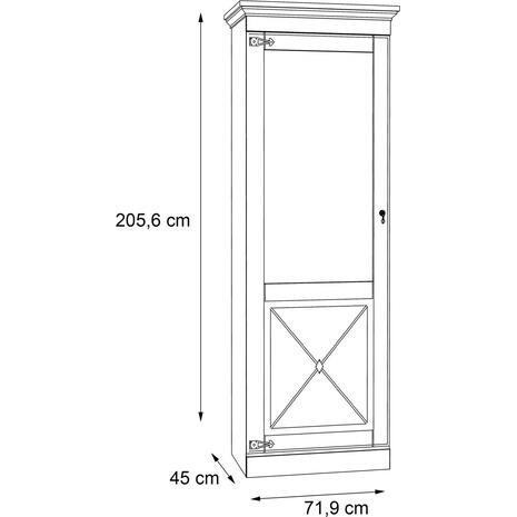 ΒΙΤΡΙΝΑ ΜΕΛΑΜΙΝΗΣ LANCE HM8850 ΛΕΥΚΟ ANTIQUE 71,9x45x205,6 εκ.
