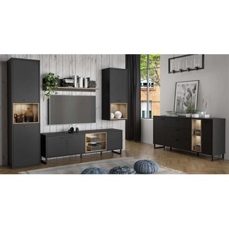 ΒΙΤΡΙΝΑ ΜΕΛΑΜΙΝΗΣ LUCA HM8830 ΜΑΥΡΟ ΦΥΣΙΚΟ 49,8x41,5x195,1 εκ.