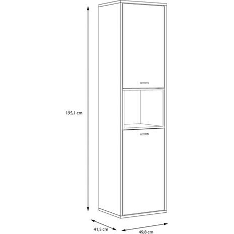 ΒΙΤΡΙΝΑ ΜΕΛΑΜΙΝΗΣ LUCA HM8830 ΜΑΥΡΟ ΦΥΣΙΚΟ 49,8x41,5x195,1 εκ.
