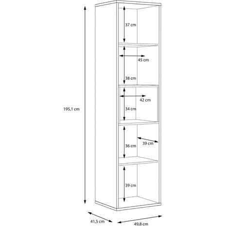 ΒΙΤΡΙΝΑ ΜΕΛΑΜΙΝΗΣ LUCA HM8830 ΜΑΥΡΟ ΦΥΣΙΚΟ 49,8x41,5x195,1 εκ.