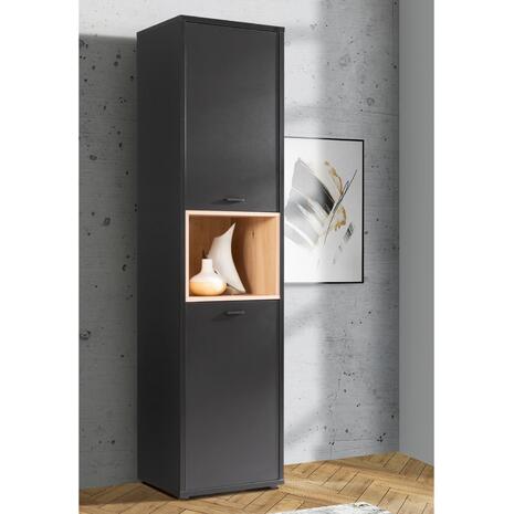 ΒΙΤΡΙΝΑ ΜΕΛΑΜΙΝΗΣ LUCA HM8830 ΜΑΥΡΟ ΦΥΣΙΚΟ 49,8x41,5x195,1 εκ.