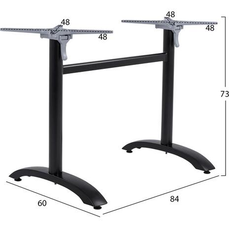 ΒΑΣΗ ΑΛΟΥΜΙΝΙΟΥ ΔΙΣΤΗΛΗ HM468.01 ΜΑΥΡΟ ΜΑΤ 84X60X73-93Υ εκ.
