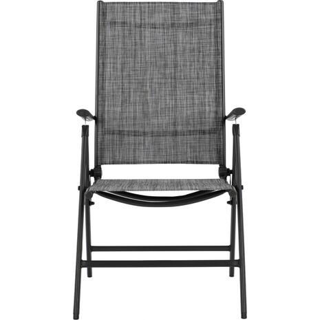 ΠΟΛΥΘΡΟΝΑ ZURI 7ΘΕΣΕΩΝ ΠΤΥΣ/ΝΗ ΜΕΤΑΛΛΙΚΗ ΓΚΡΙ ME ΓΚΡΙ TEXTILENE HM5700.01 55x70x103Y εκ. (σετ 2 τεμαχίων)