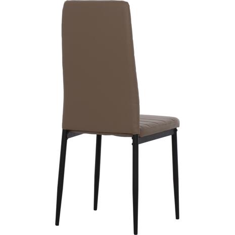ΚΑΡΕΚΛΑ ΤΡΑΠΕΖΑΡΙΑΣ LADY HM0037.25 ΑΝΟΙΧΤΟ ΚΡΕΜ PU ΣΚΕΛΕΤΟΣ ΜΑΥΡΟΣ ΜΕΤΑΛ. (K/D) 42x44x95Υεκ (σετ 4 τεμαχίων) (Διάφορα χρώματα)